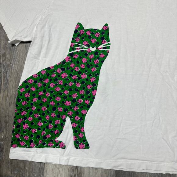 Kate Spade Tee Shirt with Floral Cat Print - Picture 3 of 5